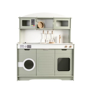 Handcrafted Wooden Play Kitchen with led  - Pretend play kitchen -  Kitchen for Kids - Toddler Play Kitchen, Wooden Toy, kids room furniture