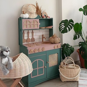 Custom Wooden Play Kitchen - Pretend play kitchen - Kitchen for Kids - Toddler Play Kitchen - Kids room furniture - Montessori kitchen