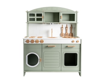 Handcrafted Wooden Play Kitchen, Montessori pretend play kitchen, Kitchen for Kids, Toddler Play Kitchen, Wooden Toy, kids room furniture