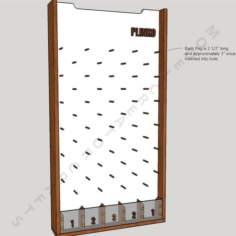Plinko Board Pdf Plan - Pdf Plans to Make Your Own Plinko Boards - DIY ...