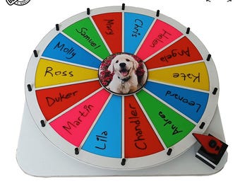 Tabletop spinning Prize Wheel - wood prize wheel - spin the wheel game - Glücksrad - prize wheel game - tradeshow giveaways - colorful wheel