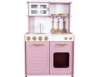 Wooden Play Kitchen, Montessori pretend play kitchen, Kitchen for Kids, Handcrafted Toddler Play Kitchen, Wooden play, kids room furniture