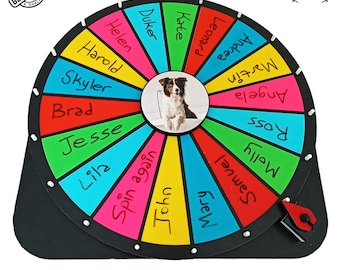 Halloween Prize Wheel Spinner - 14.6x19.7 Inch Wood Carnival Game For