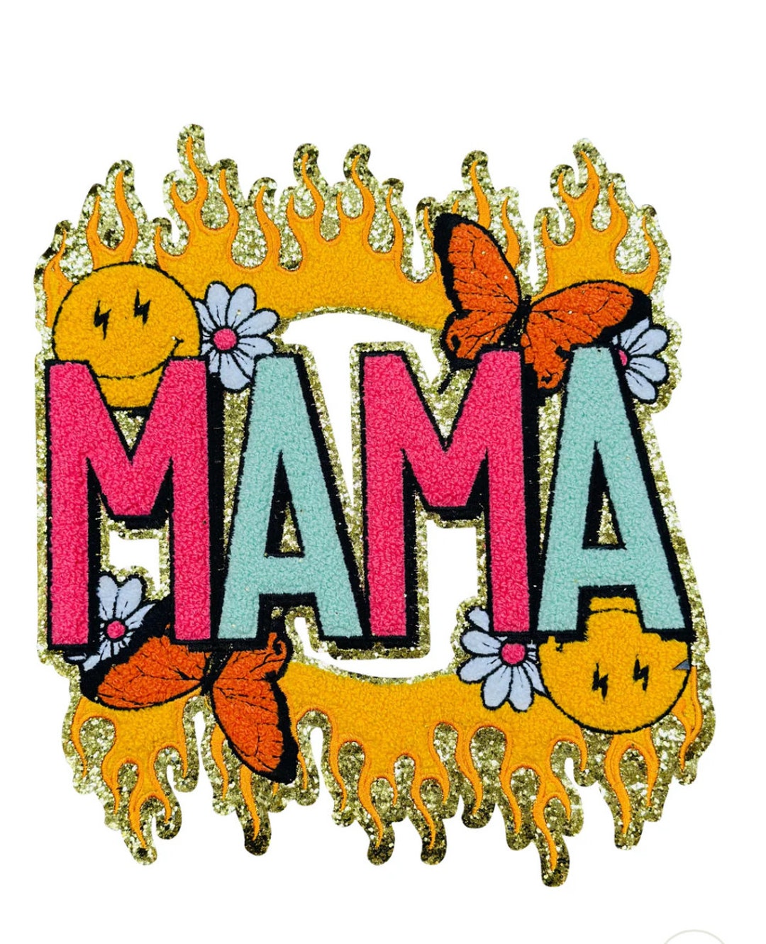 Fire Mami Mama Fire Chenille Iron on Patch - Etsy