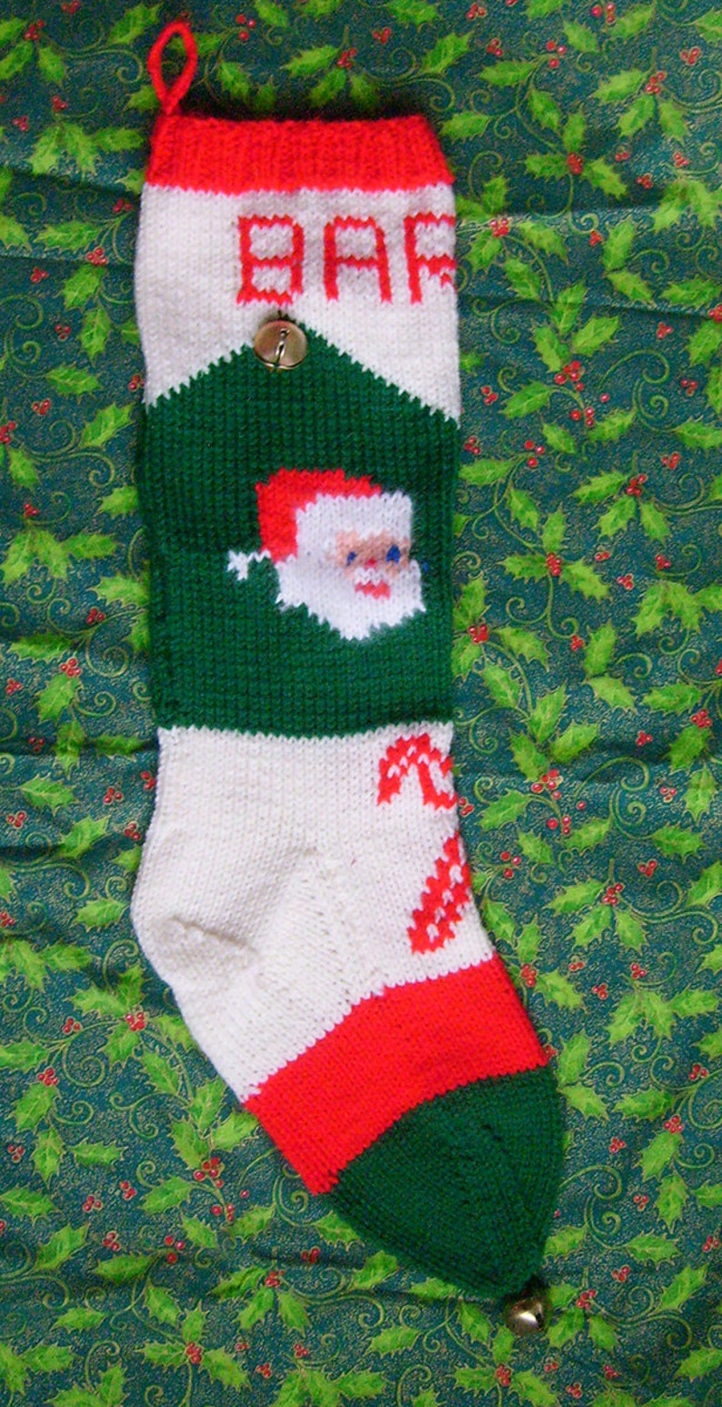 1950's Vintage Knitted Santa Christmas Stocking Pattern Etsy