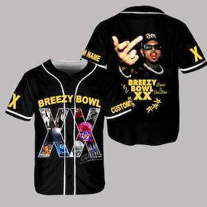 Personalized Breezy Bowl Baseball Jersey, Custom Chris Brown Tour Jersey, Chris Brown Fan, Breezy Bowl XX 2025 Shirt,Chris Brown Graphic Tee