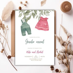 Gender Reveal Invitation Baby Prediction Card Genderreveal Template Revealing Party Watercolor Pink Blue Digital Gender Reveal Scratch Cards