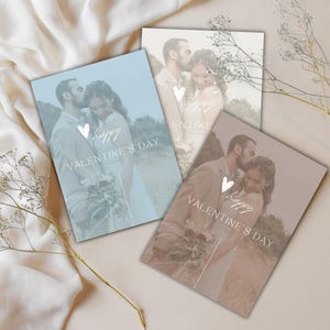Cartes personnalisées avec photos Lettre d'amour pour mari, femme, petite amie ou petit ami Carte photo d'anniversaire personnalisée Saint-Valentin Pastel