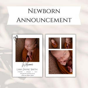 Birth Card New Babies Photo Card Personalised New Baby Card Baby Announcement Photo Newborn Photoshoot Card With Photo For Family Photo Card