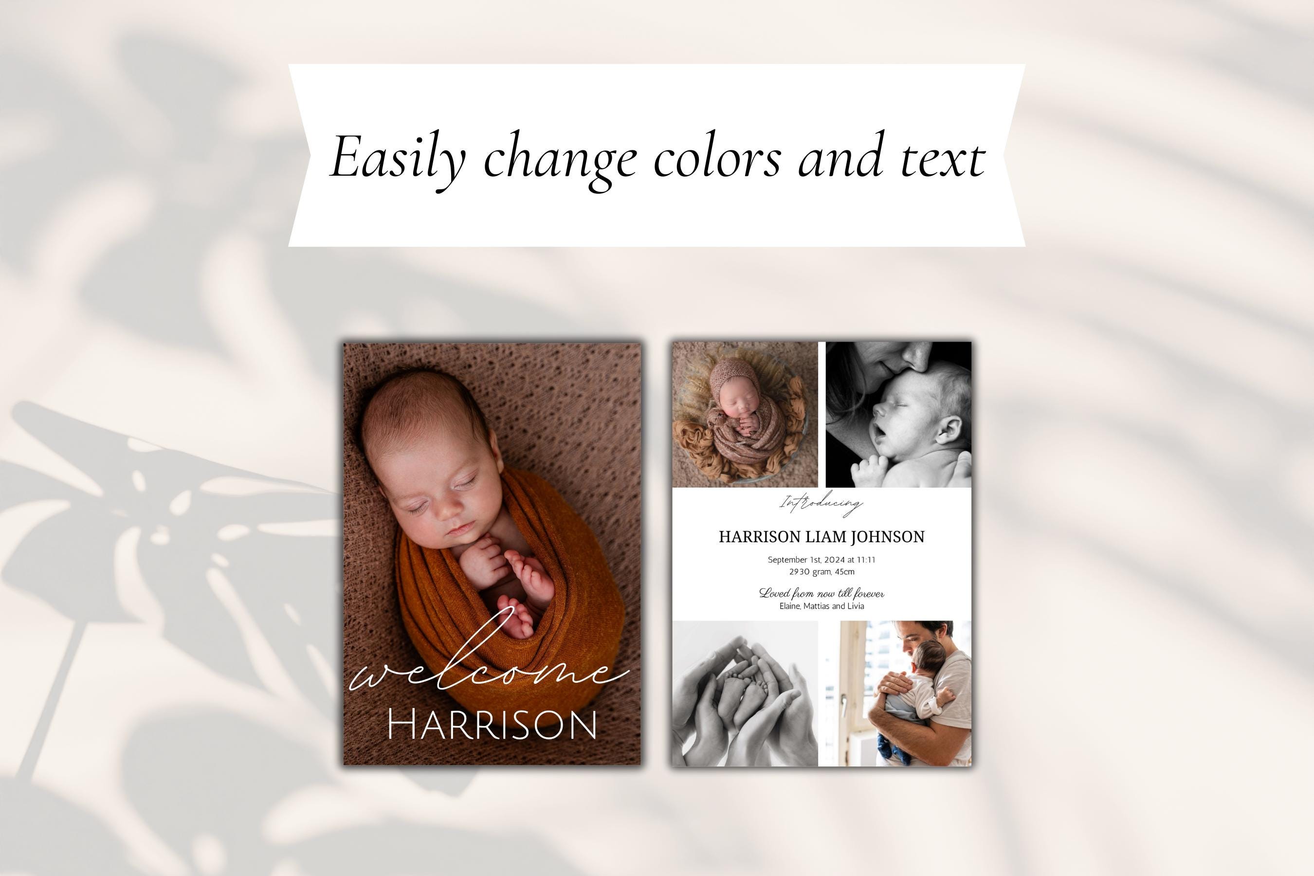 Newborn Announcement Card Baby is Born Invite Maternity Visit