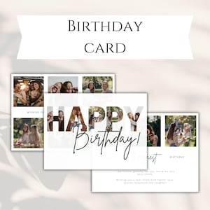 Sweet Digital Birthday Card Photo Collage Memory Gift for Friend Birthday Card Template Happy Birthday for my dear Husband Wife Sister Uniqu