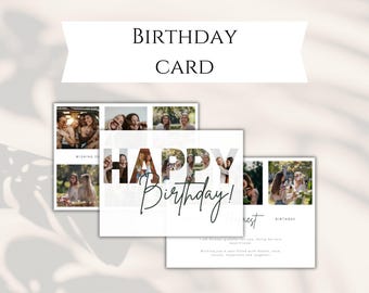 Sweet Digital Birthday Card Photo Collage Memory Gift for Friend Birthday Card Template Happy Birthday for my dear Husband Wife Sister Uniqu