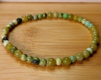 Hochwertiges Chrysopras Armband - Positive Energie Steine 4mm - Kraftarmband - Gesundheit Heilung Heilstein - Geschenk Frau Mann