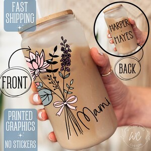 Personalized Mami Birth Flower Tumbler Gift for Mami Custom Mothers Day Gifts for Mami From Grandchildren Custom Name Cup Gift for Mami