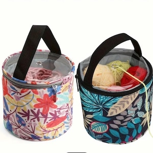 yarn storage bag crochet&knitting organizer pouch compact yarn holder travel yarn storage bag gift for crafter( yarn not included)