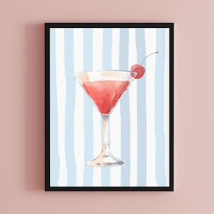 Impressão digital | azul e rosa | martini