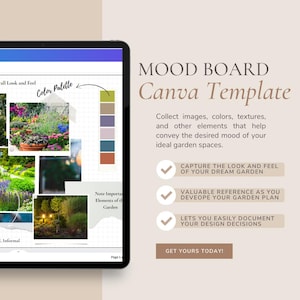 Landscape Design Mood Board, Canva Template