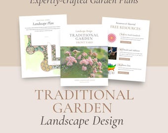 Traditional Front Yard Garden Plan: Zone 8-9 (Digital Download)
