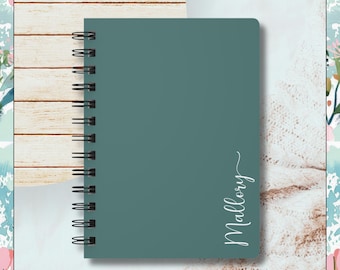 Personalized Spiral Notebook, Custom Name Journal, Floral Inside