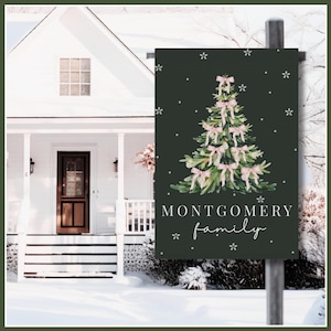 Personalized Christmas Garden Flag: Holiday Yard Art, Preppy Outdoor Decor