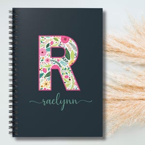 Personalized Spiral Notebook, Custom Notebooks Women,  Monogrammed Notebook, Custom Spiral Notebook, Personal Monogrammed Gift, Gift Journal