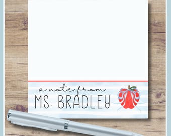 Personalisierte Lehrer Sticky Notes: Boho Regenbogen Design, Back to School Geschenk