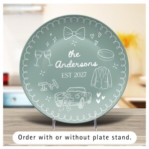 Matching Couple Gifts: Custom Wedding Plate, Bride and Groom Gift image 8
