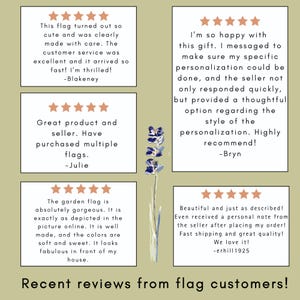 Customers love their garden flags, consistently highlighting the exceptional quality and thoughtful service they receive. Reviews frequently mention the "soft and sweet" colors, durable craftsmanship, and how the designs look exactly as pictured. Shoppers also appreciate the quick shipping and responsive communication regarding personalization options. Whether it’s a gift or a treat for your own home, our flags are celebrated for adding a beautiful, personal touch to any outdoor space.