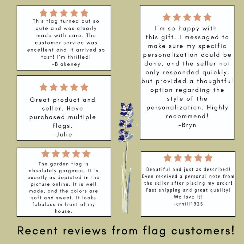 Customers love their garden flags, consistently highlighting the exceptional quality and thoughtful service they receive. Reviews frequently mention the "soft and sweet" colors, durable craftsmanship, and how the designs look exactly as pictured. Shoppers also appreciate the quick shipping and responsive communication regarding personalization options. Whether it’s a gift or a treat for your own home, our flags are celebrated for adding a beautiful, personal touch to any outdoor space.