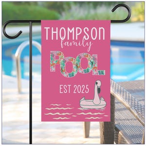 Personalized Pool House Flag: Custom Garden Banner, Pool Decor