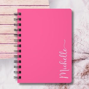 Personalized Spiral Notebook: Trendy Check Print, Custom Name Journal