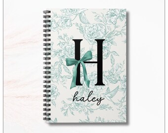 Toile Notizbuch, Monogramm: Florales Notizbuch für Frauen, liniert, liniert
