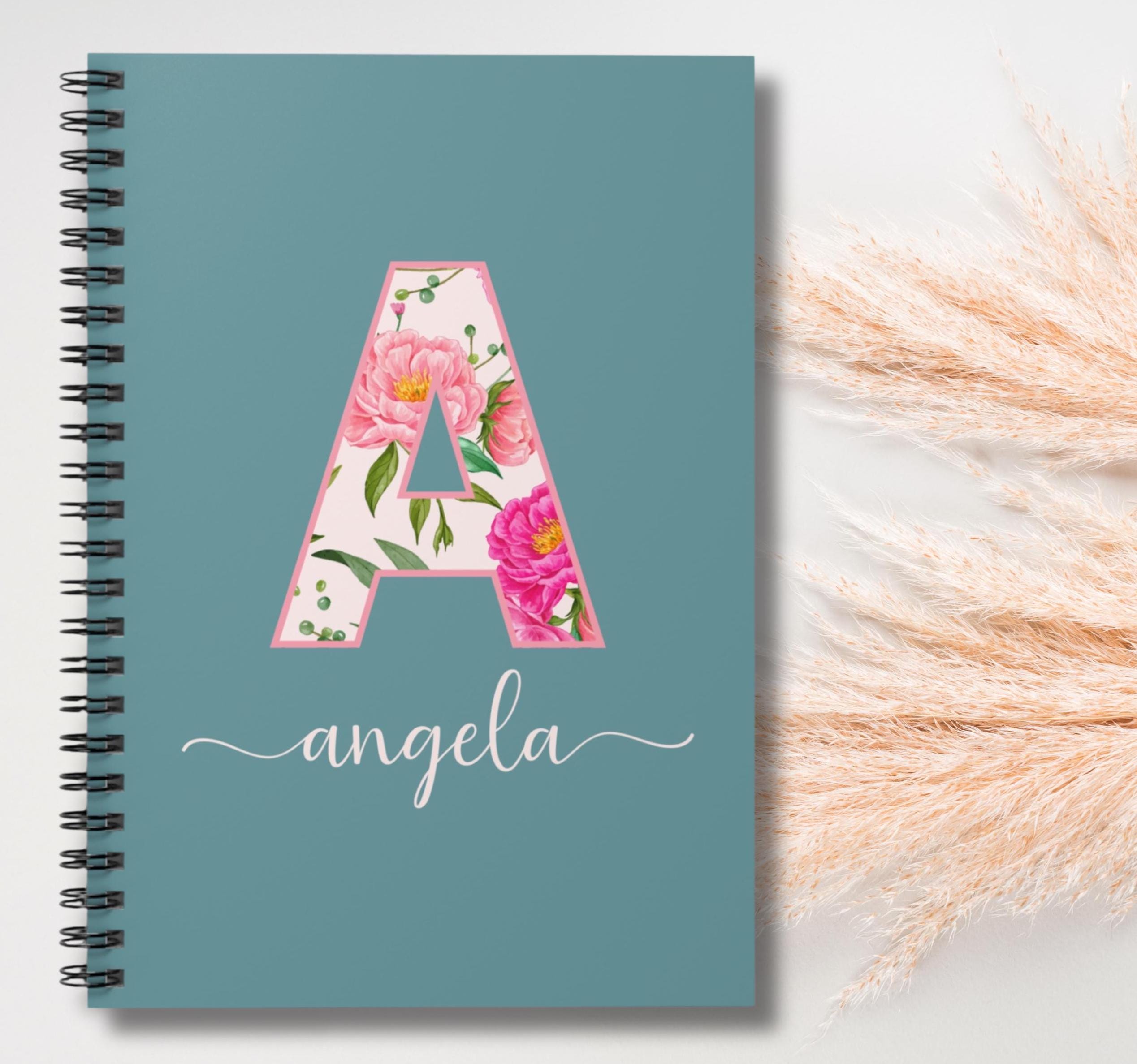 Personalized Spiral Notebook Custom Notebooks Women Monogrammed Notebook Custom Spiral Notebook Personal Monogrammed Gift Gratitude Journal