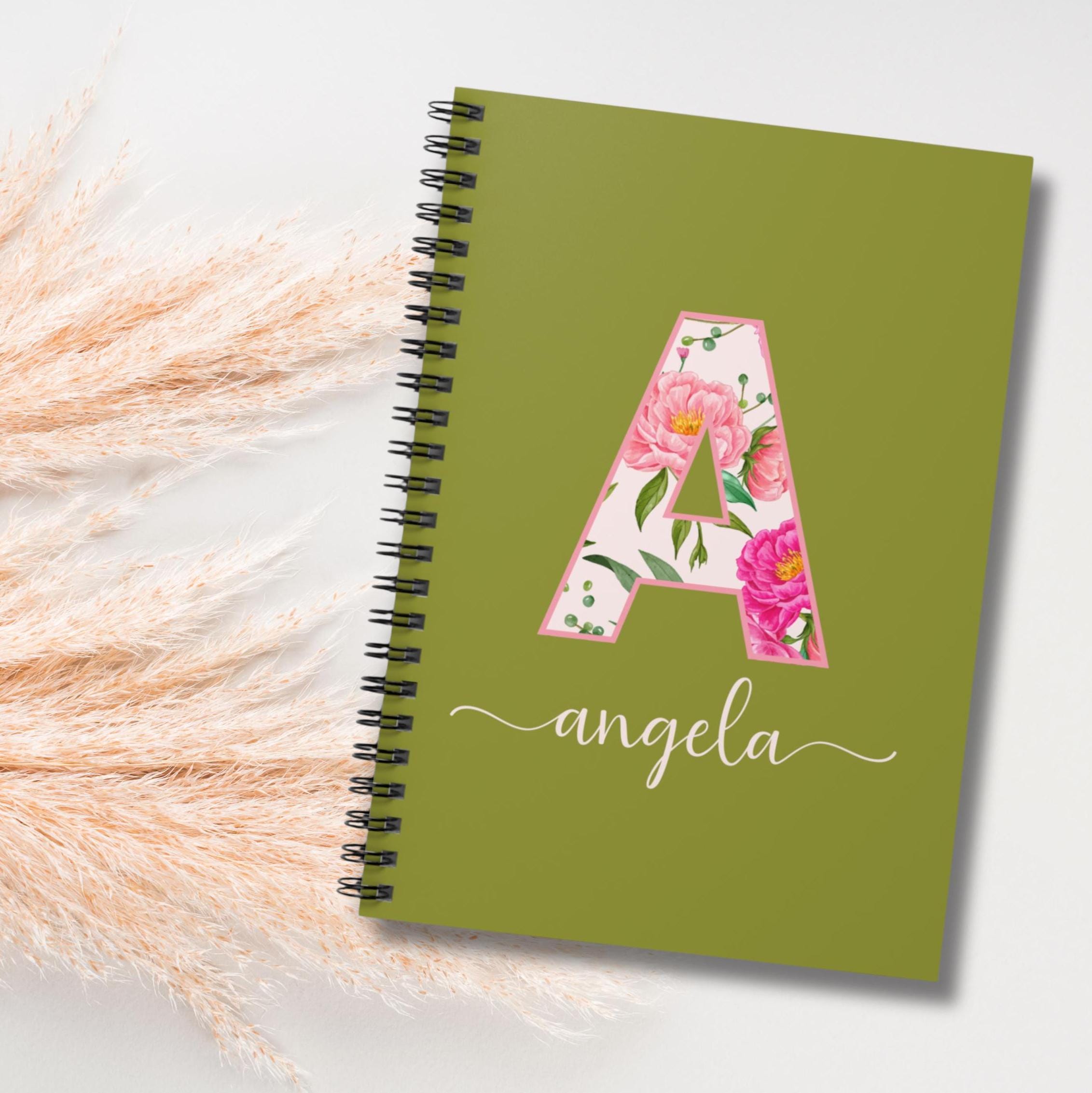 Personalized Spiral Notebook Custom Notebooks Women Monogrammed Notebook Custom Spiral Notebook Personal Monogrammed Gift Gratitude Journal