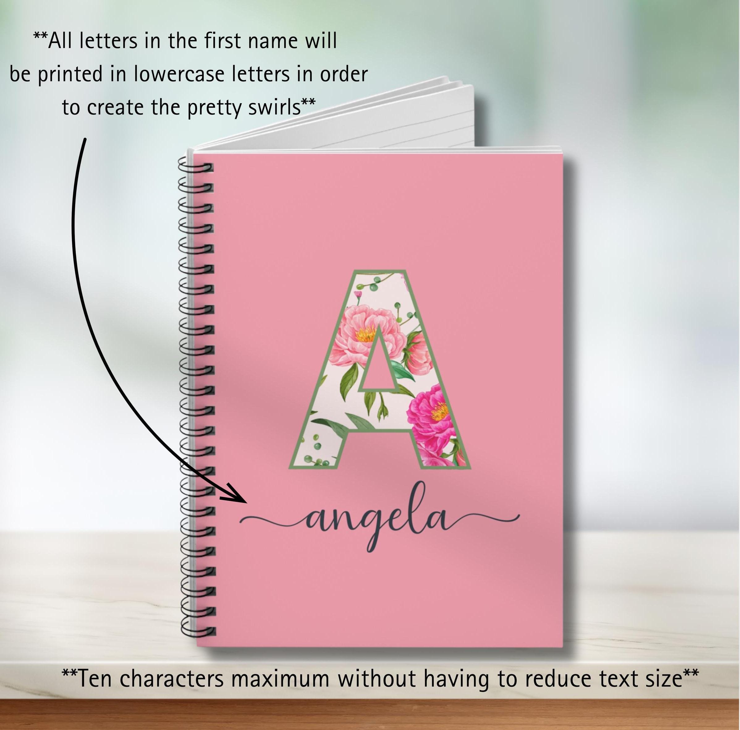 Personalized Spiral Notebook Custom Notebooks Women Monogrammed Notebook Custom Spiral Notebook Personal Monogrammed Gift Gratitude Journal