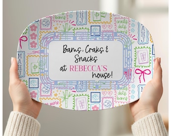 Mahjong Personalized Platter, Game Night, Mahjong Gifts, Mahjong Dessert Plate