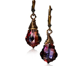 Twilite Purple Crystal Drop Dangle Earrings for Women Jewelry Gift for Her