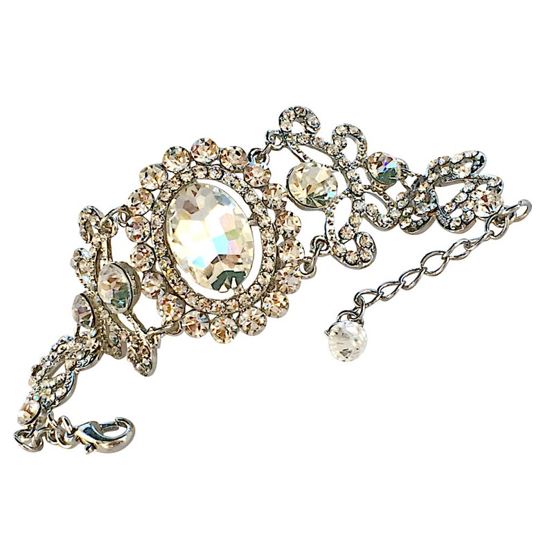 Rhinestone Victorian Bridal Bracelet with Crystals from Etsy