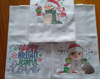 Winter and Christmas themed kitchen towels