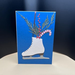Festive Ice Skate Holiday Card