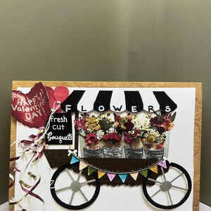 Valentinstag Blumen Warenkorb Karte