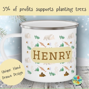 Kids personalized mug unbreakable personalised Camping Mug Christmas mug childrens gift custom kids gift
