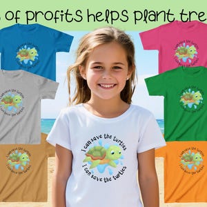 T-Shirt, Save the turtles tshirt hand drawn, Environmental awareness shirt, Kids tee, Ocean conservation top, Eco-friendly clothing,