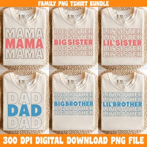 Familie PNG Designs für Retro Tshirt Sofort-Download Familie Bundle PNG Familientreffen PNG Sublimation Design Familie Passende Shirts Kid Png