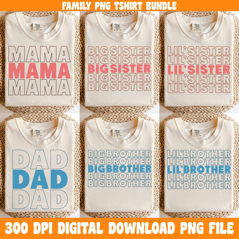 Family PNG Designs for Retro Tshirt Bundle