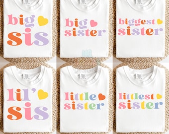Family Shirts Png Sister Sublimation Png Big Sis Little Sis Matching Shirt Png Instant Digital Download Sibling Shirts Printable Download