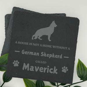 Personalised Coasters German Shepherd Gift Drink Coasters, Gift for Dog Lovers, Funny Dog Home Decor, Puppy Coasters For Christmas Gift