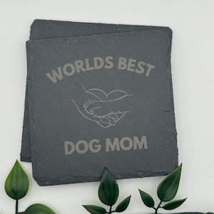 Dog Mom Coaster Personalised Gifts for Dog Mom, Cute Dog Lover Coaster, Pet Owner Drink Coaster, Dog Mom Home Decor, Christmas Gifts