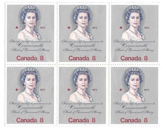 6 CANADA 1973 Queen Elizabeth Commonwealth Heads of Government Meeting 8 cent stamps