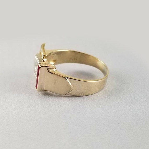 Vintage mid century Retro Moderne 14k gold two to… - image 7